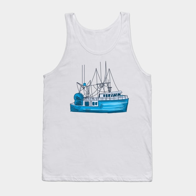 Old Fishing Boat Tank Top by SWON Design